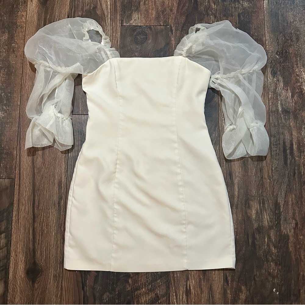 Amanda Uprichard x PYRMD Tia mini dress in ivory size medium - Picture 3 of 16